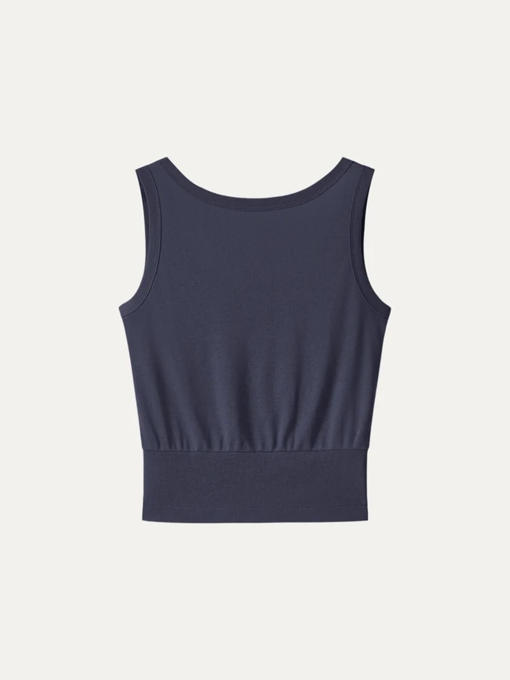 NWT OGL Cotton-Linen Blend Reversible Boatneck Low Back Top IN NAVY